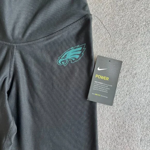 Women's Nike Eagles logo Black High Rise Tight Fit Leggings Size S - Picture 2 of 7